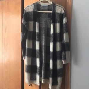 Checkered Cardigan Sweater